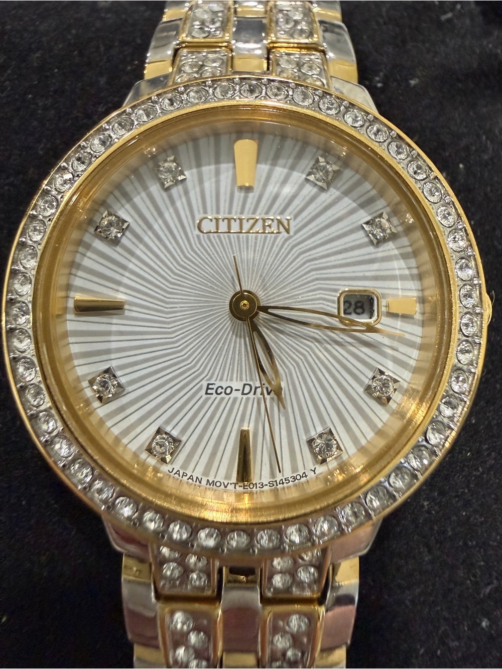 Citizen Two-Tone Gold and Silver Crystal Accent Women's Watch